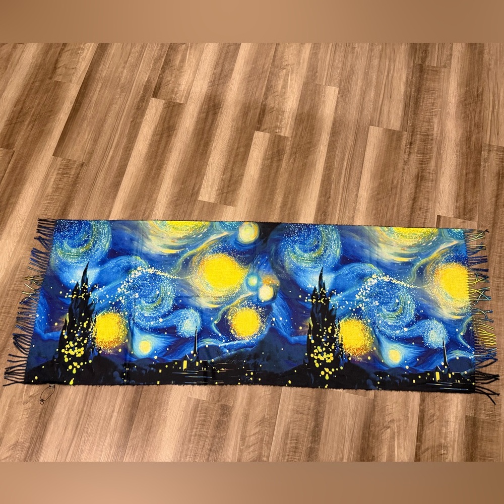 Blue Van Gogh Starry Night  Cashmere Scarf Wrap